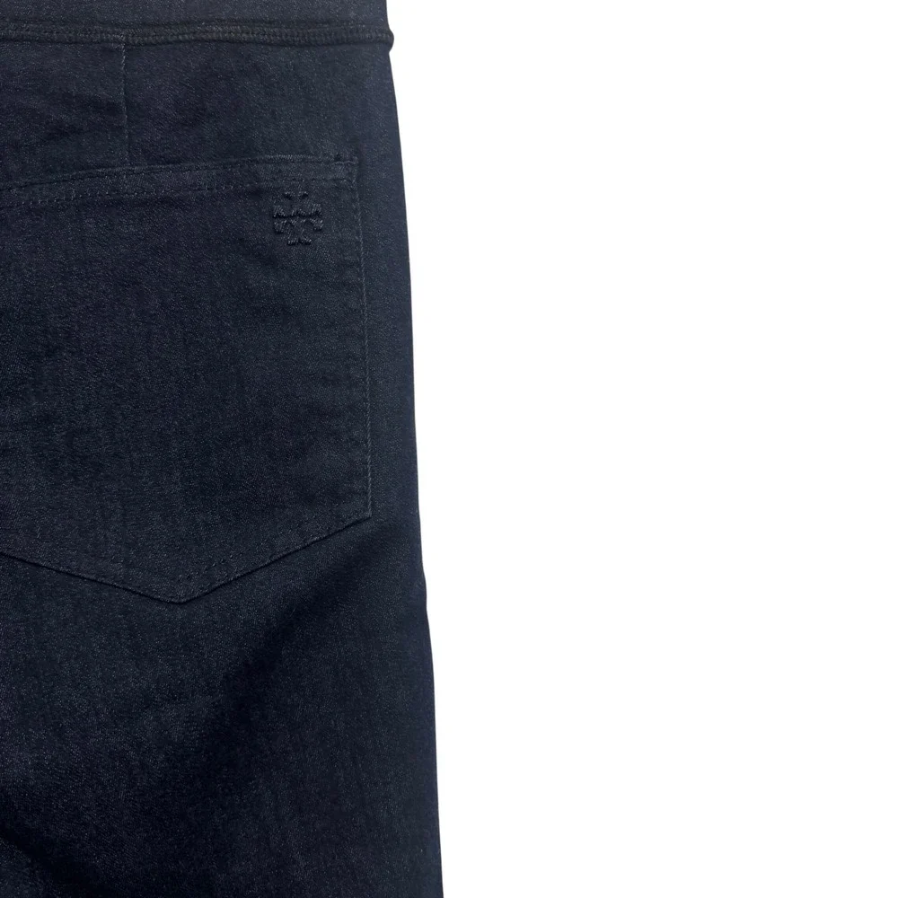 Tory Burch Pull On Skinny Jeans Womens 30 Dark Indigo Excellent Stretch Denim